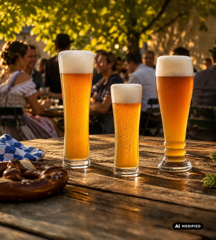 Beer Glasses in Beergarden