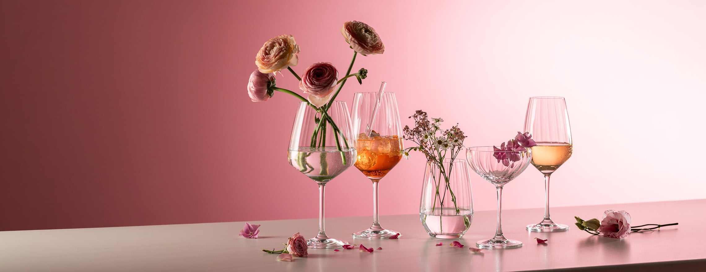 Serie Blossom all glasses Drinks & Flowers