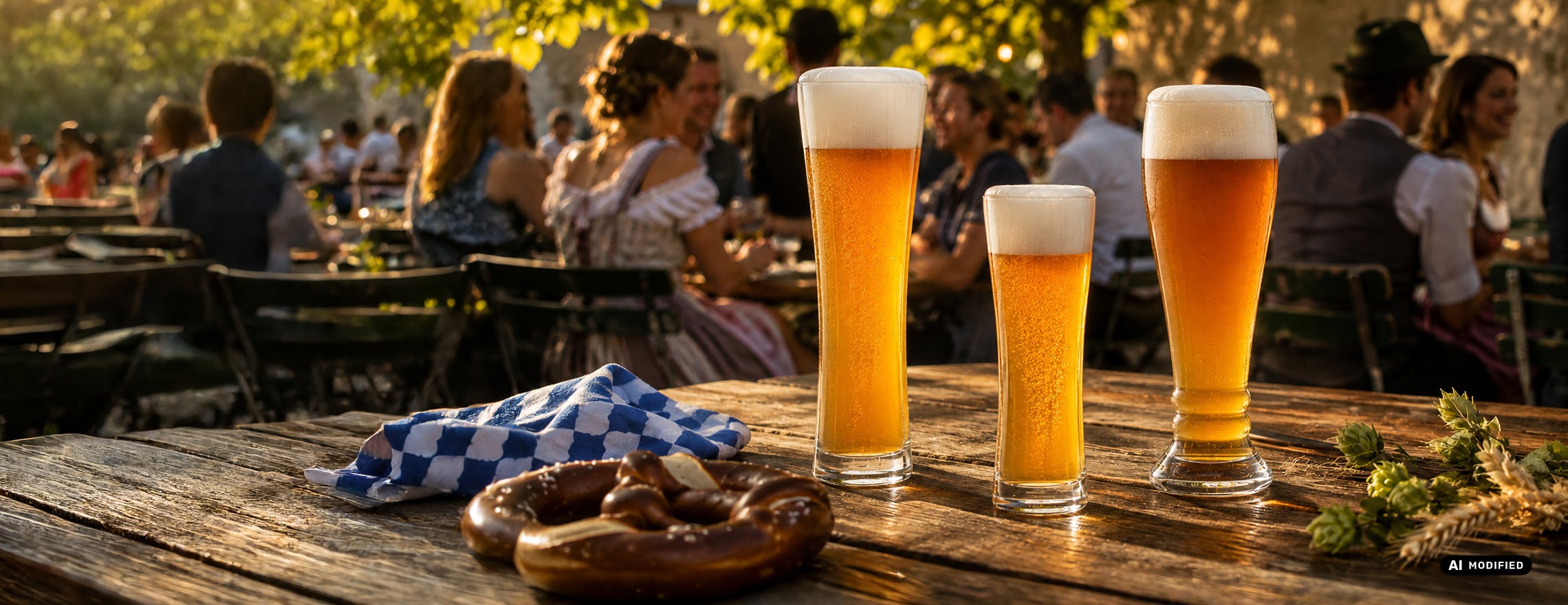 Beer Glasses in Beergarden
