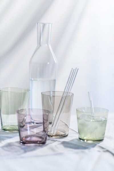Preview: Set of 4 glass straws short