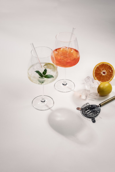 Schott Zwiesel - After Work Drinks Set - 4 Cocktail Glasses, 4 Straws, 1 Cotton Brush - 130014 - fstu